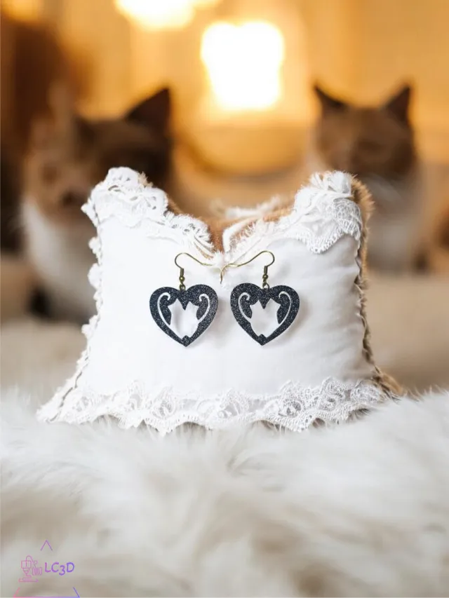 Kittens in love earrings