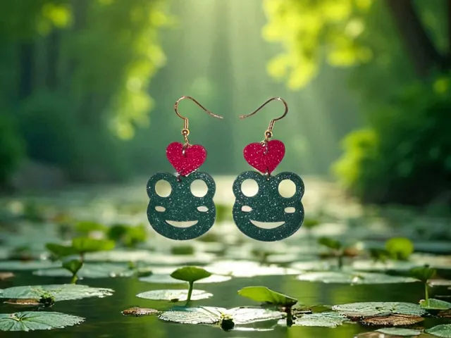 Frog in love earrings