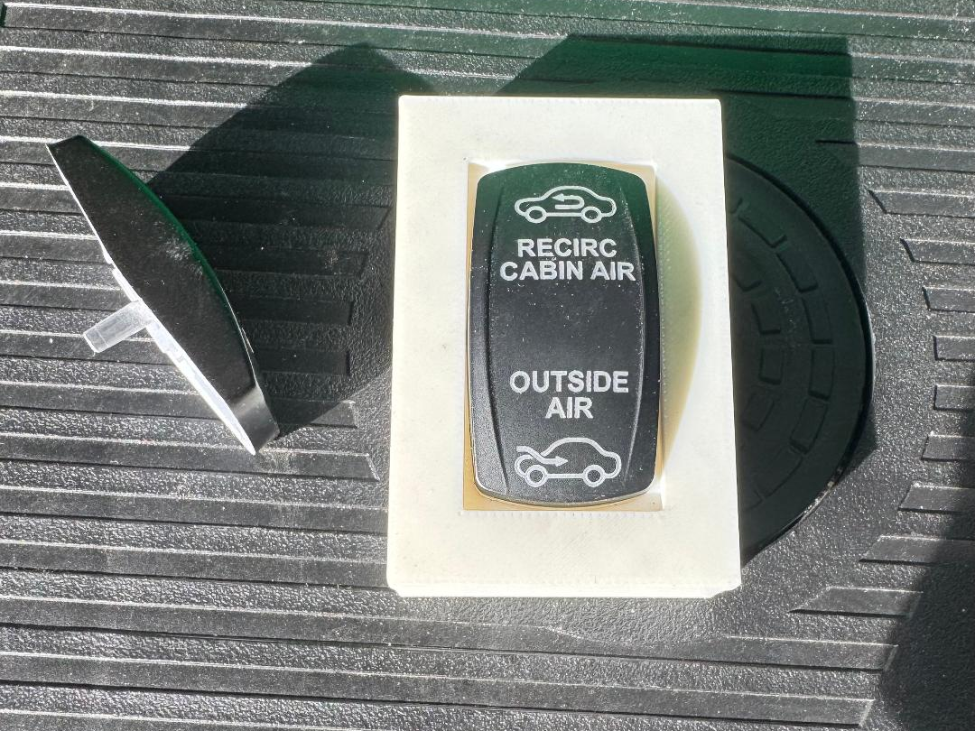 Laser engraving jig Contura style rocker switch