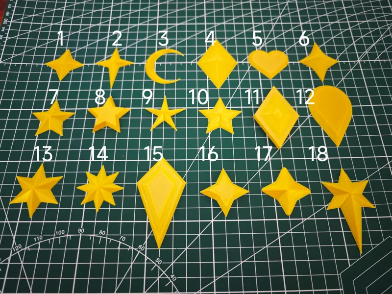 c服常用配饰 四角五角六角七角八角星型心型棱形水滴形等