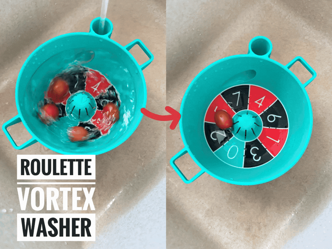 Roulette vortex washer