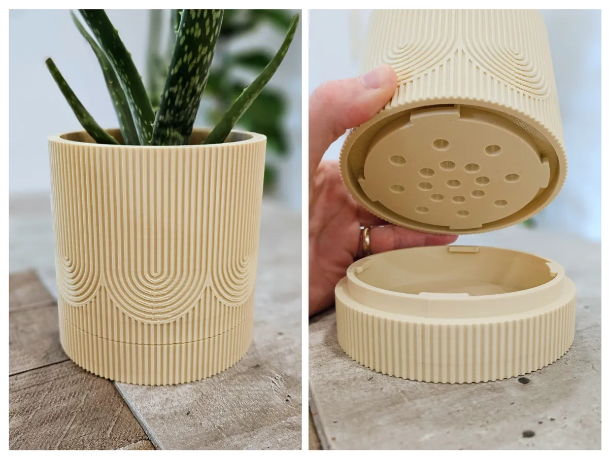 Boho Planter with Hidden Drip Tray - Free 3D Print Model - MakerWorld