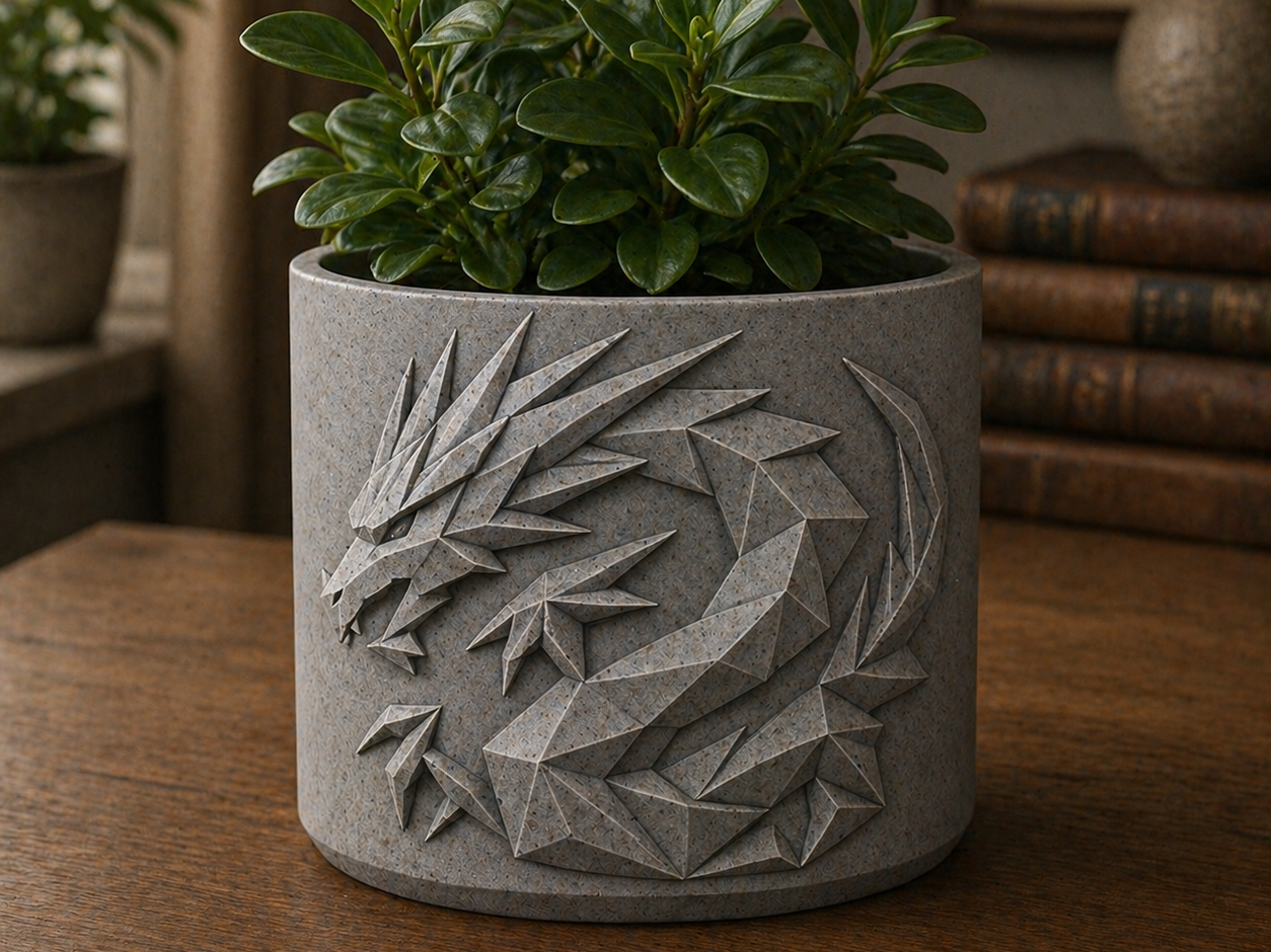Geometric Dragon Planter