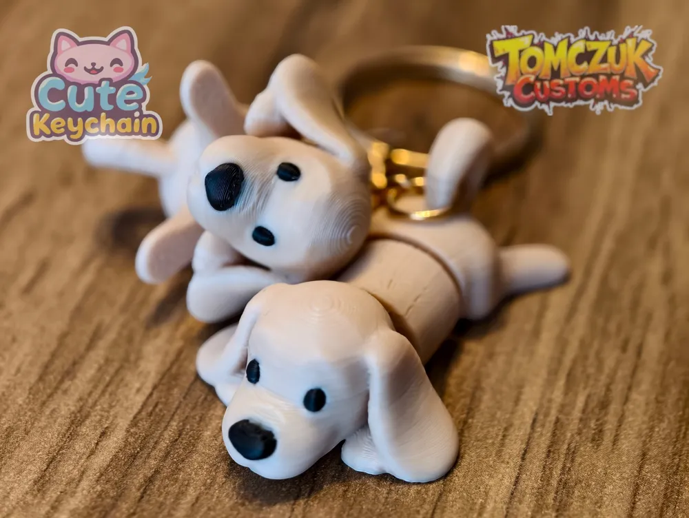 Cute Dog Keychain – Long Edition - Free 3D Print Model - MakerWorld