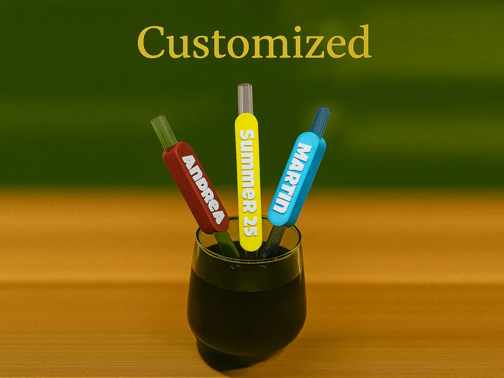 Customizable name tag for straws by Maraxos3D MakerWorld: Download Free ...