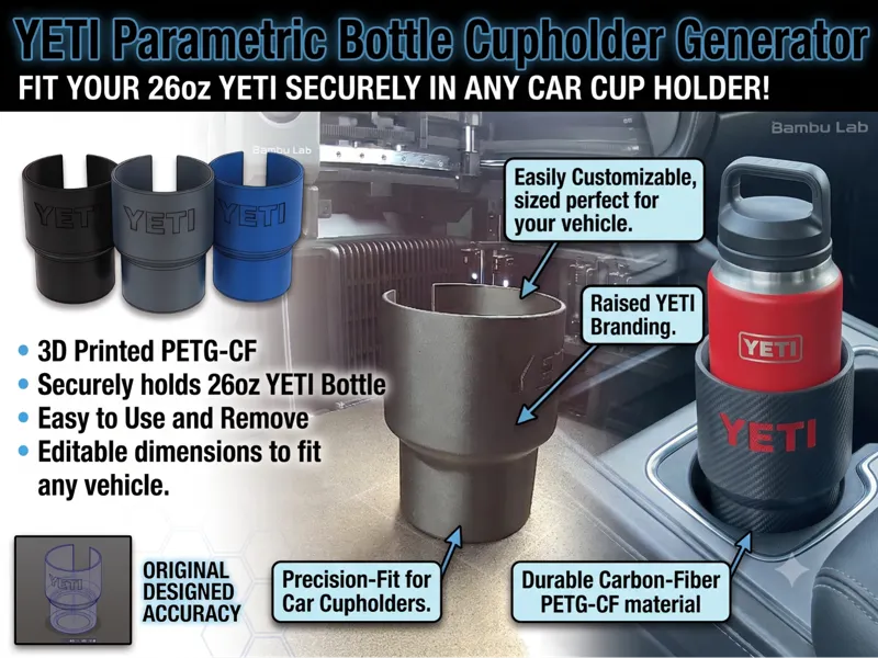 Yeti Parametric Bottle Cupholder Generator