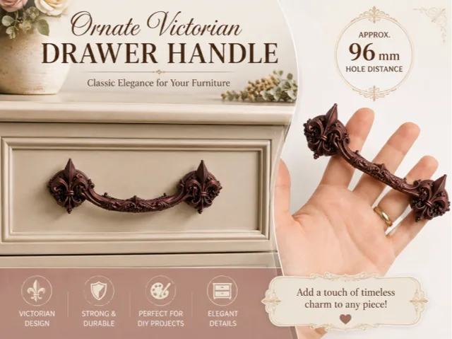 Ornate Victorian Cabinet Handle – 96mm