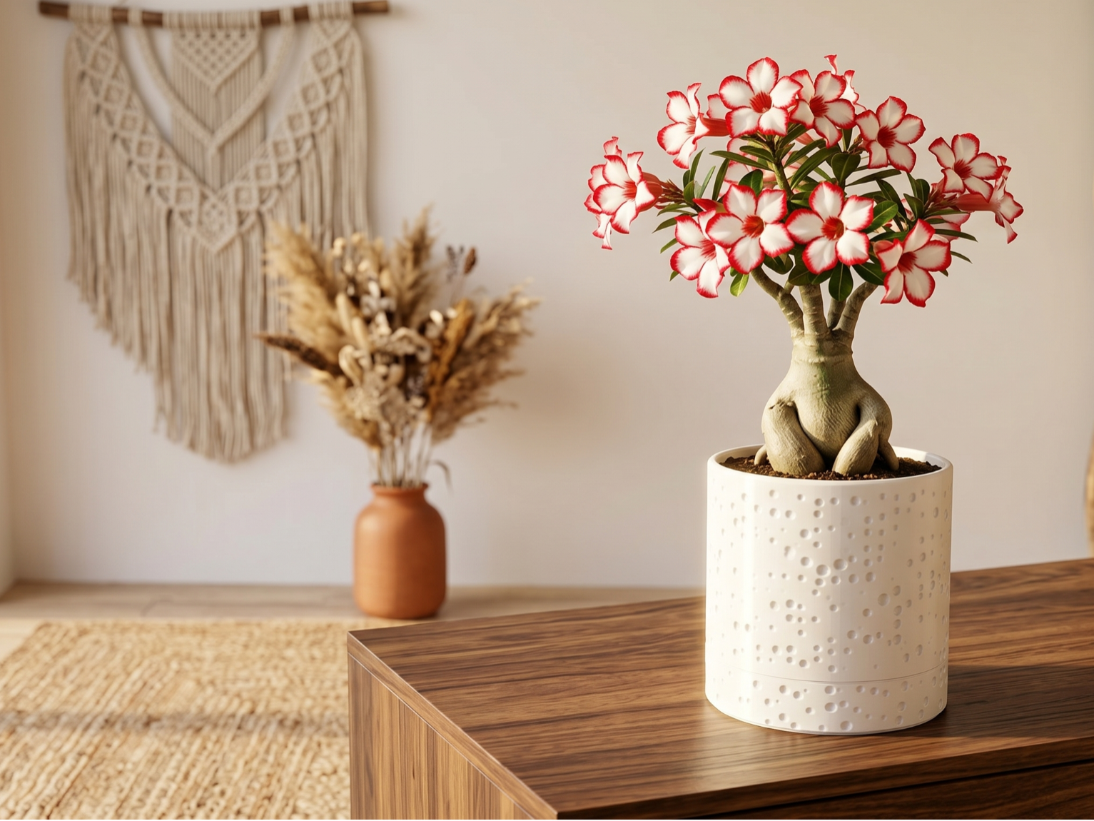 White Dimpled Storage Jar with Lid