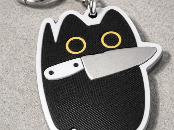 Crazy Black Cat Keychain &ndash; Cute & Unhinged