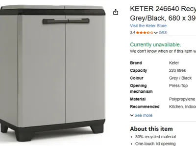 KETER 246640 Recycled Plastic Sorting Bin