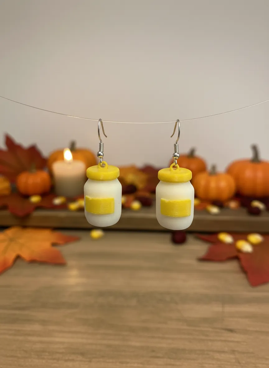Mayonnaise Jar Earrings – Drip in Style! view 2
