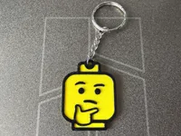 Brick Figure L E G O  Head Keychain – Thinking Face