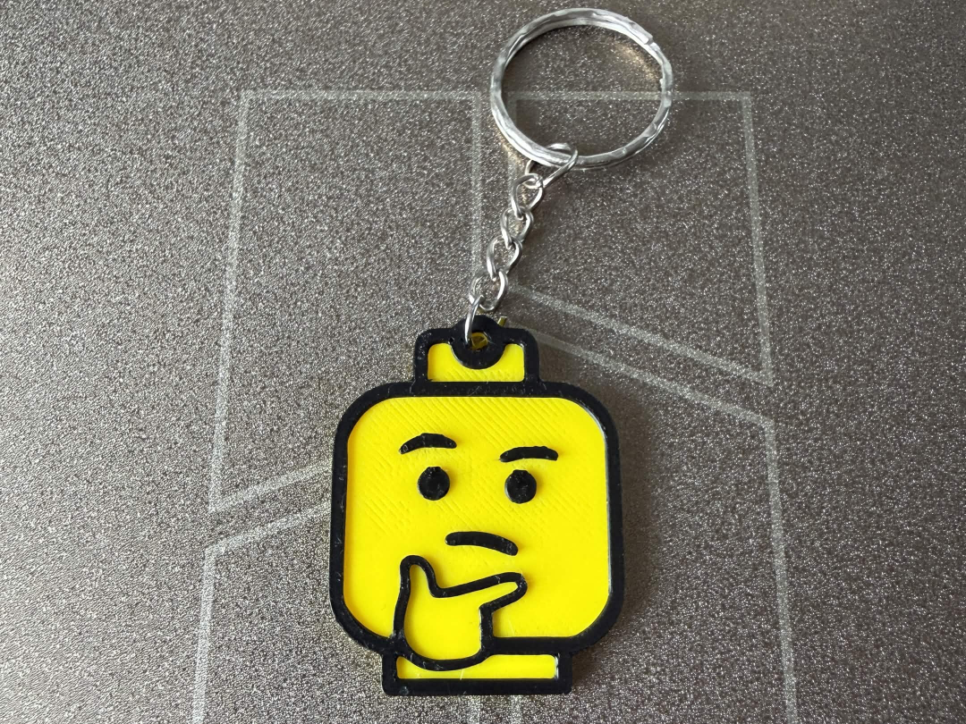 Brick Figure L E G O Head Keychain – Thinking Face