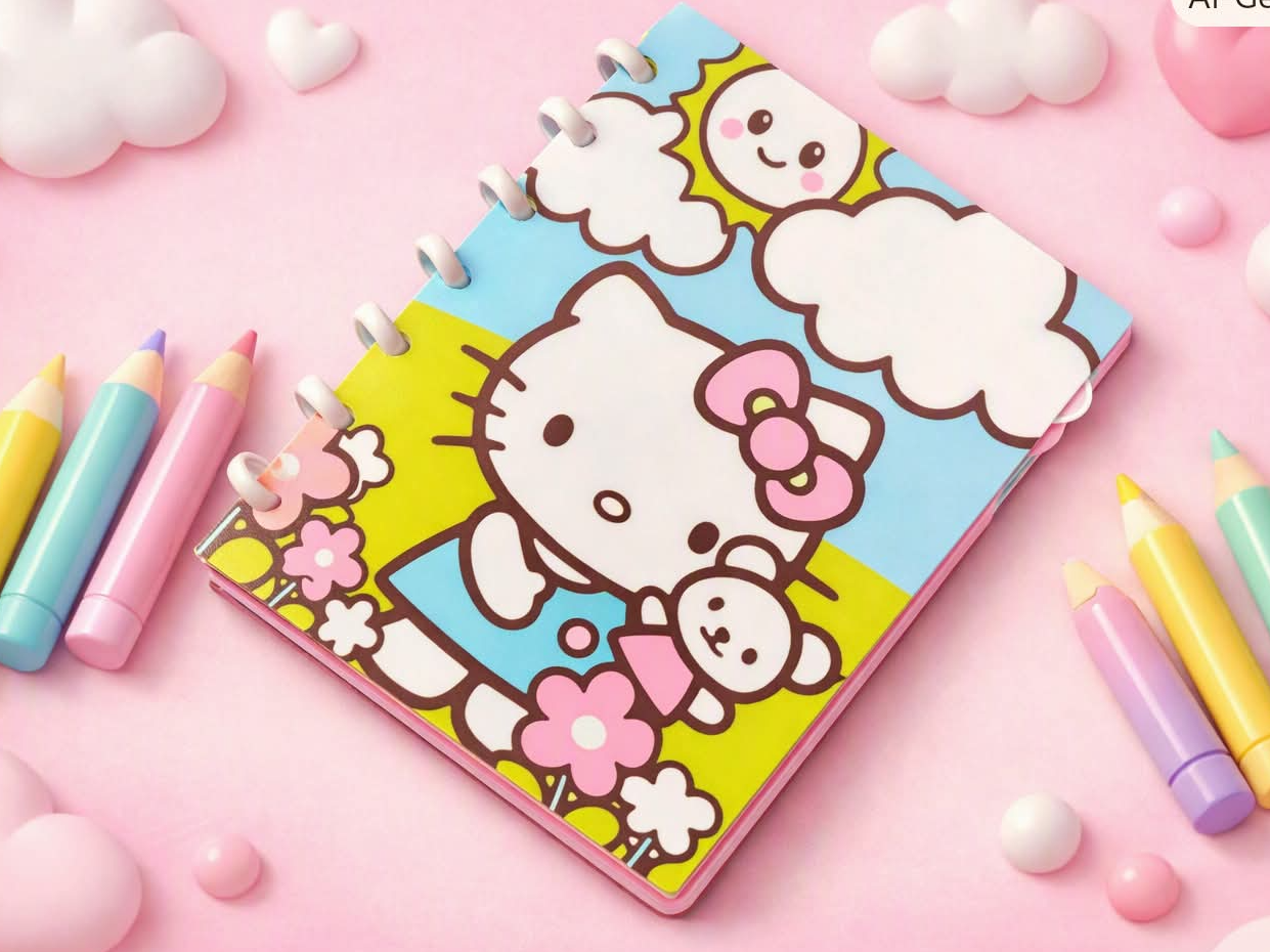 Hello Kitty A5 Notebook with dividers - 1