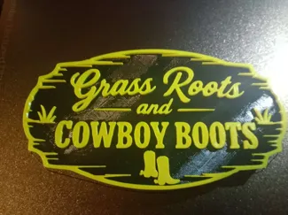 Grass Roots & Cowboy Boots Wall Sign. No AMS