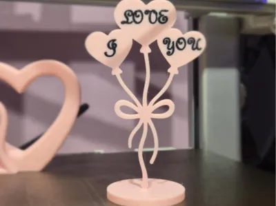 Valentine heart balloons stand