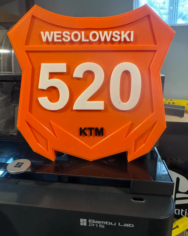 Motocross number plate lightbox