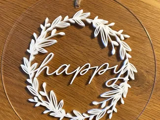 Blätterring Happy