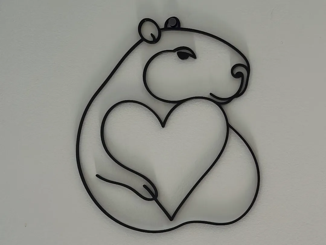 Tableau mural capybara tendre