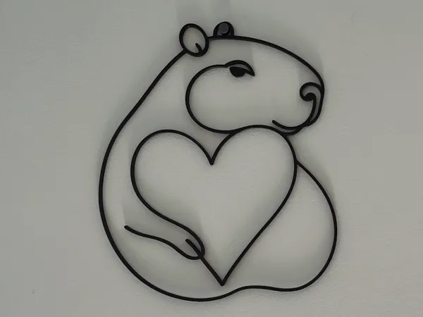 Tableau mural capybara tendre