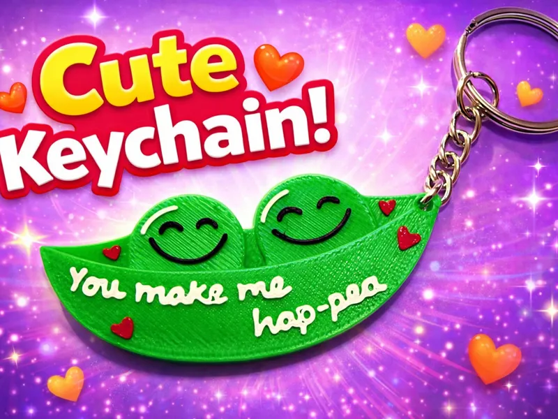 Cute Peas in a Pod Keychain
