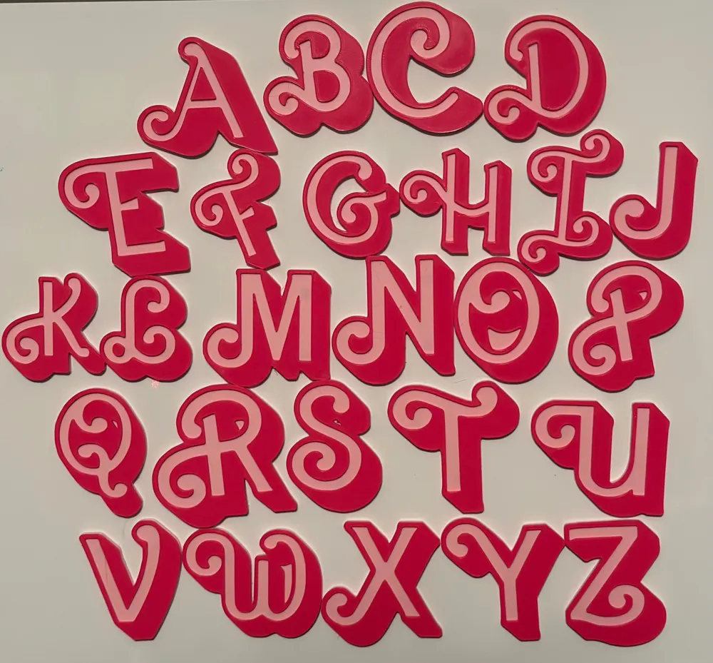 Barbie Font Letter Magnets - AMS Optional by goldiesvinyl - MakerWorld