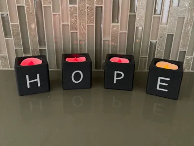 HOPE - LOVE Double Sided Tealight Candle Holders