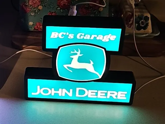 John Deere Light Box with Customizable Text