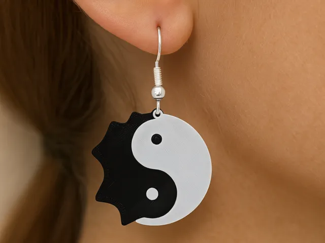 Cute Yin and Yang Dino Earrings