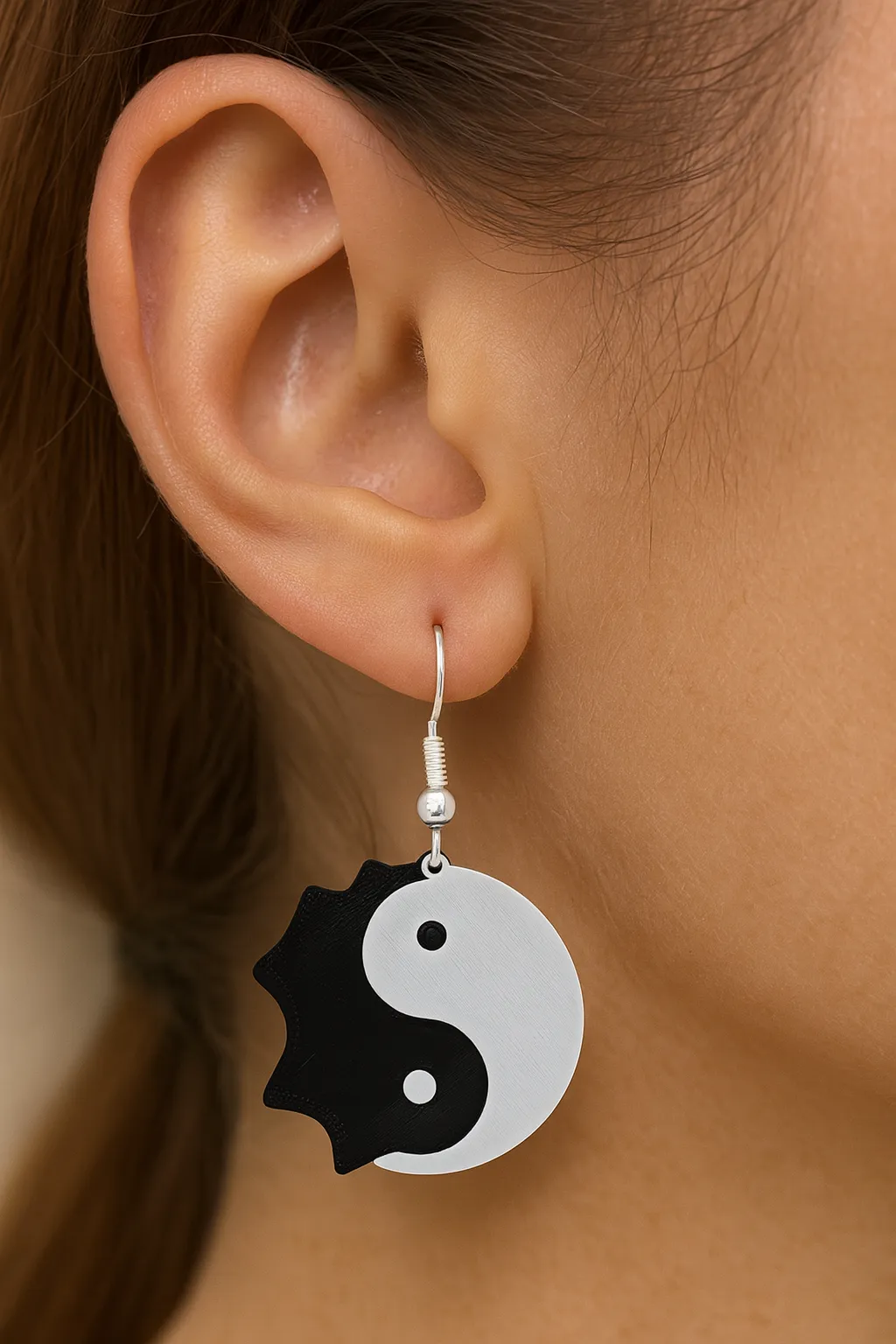 Cute Yin and Yang Dino Earrings view 4