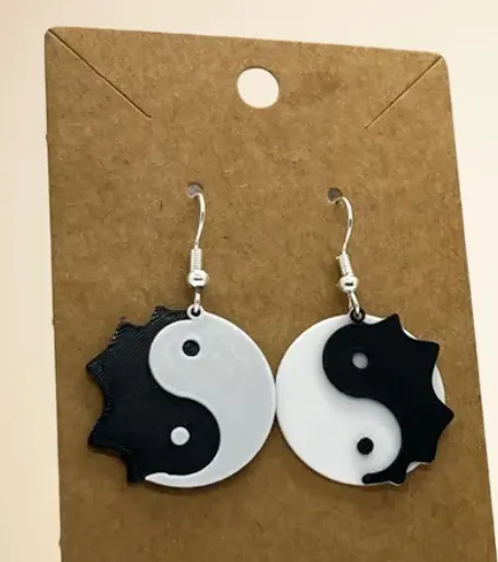 Cute Yin and Yang Dino Earrings view 2