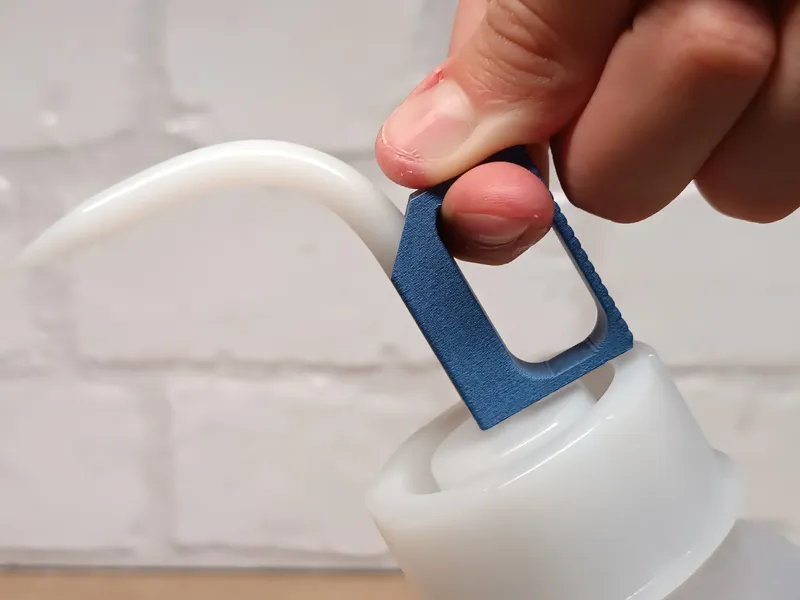 Lab wash bottle finger hole attachment