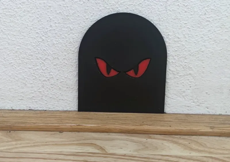 mouse wall hole with scary eyes wall art, wall decoration