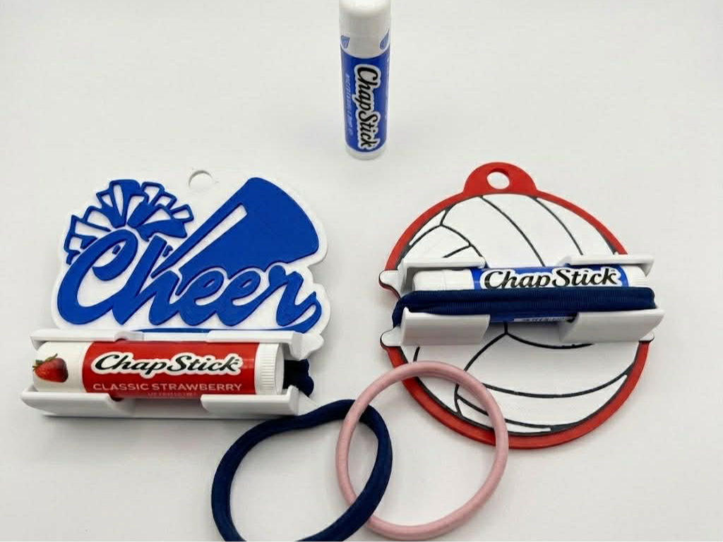 2-1 Hair Tie & Lip Balm Volleyball Bag Tag - 1