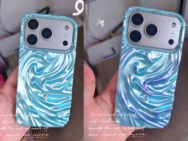 iPhone 17 Pro液态丝绸旋涡海浪手机壳 - 1