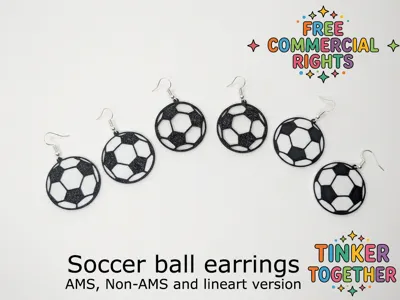 Soccer ball earrings - Free commercial rights