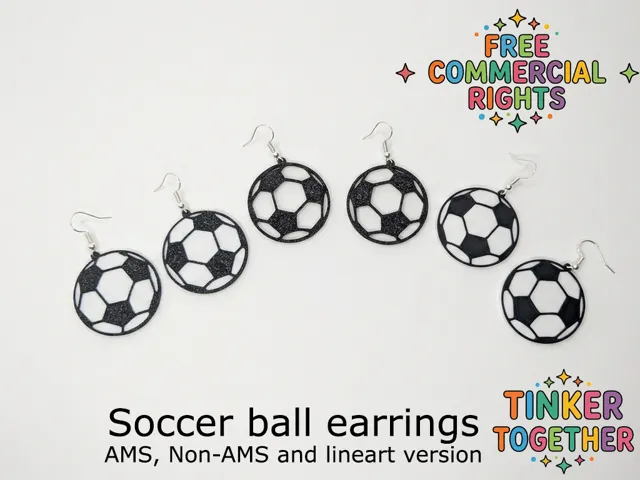 Soccer ball earrings - Free commercial rights
