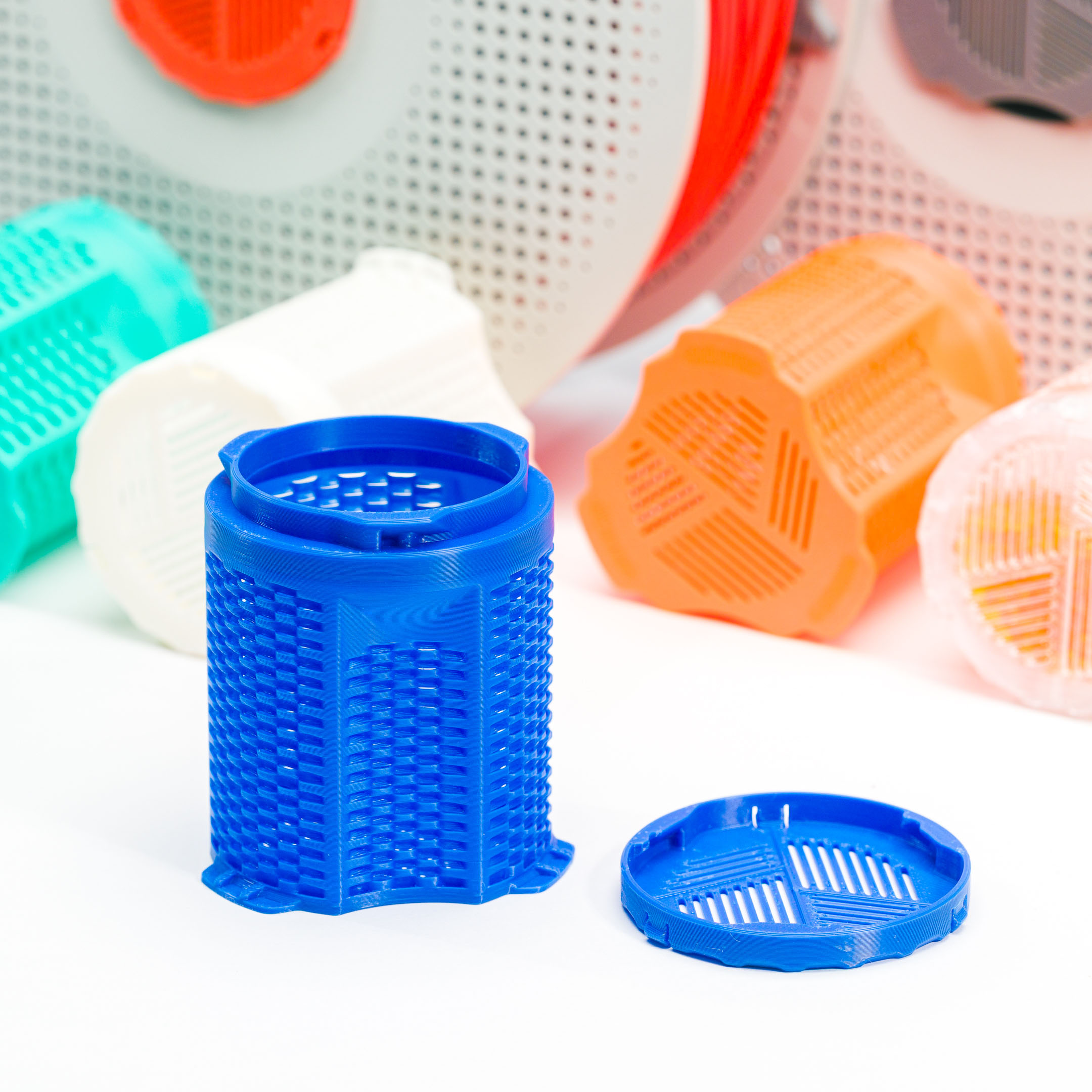 Miniatura 1 do modelo 3D v4快打料盘干燥罐，新一代！更结实、更透气！支持0.6mm喷嘴超快打印！支持超透！