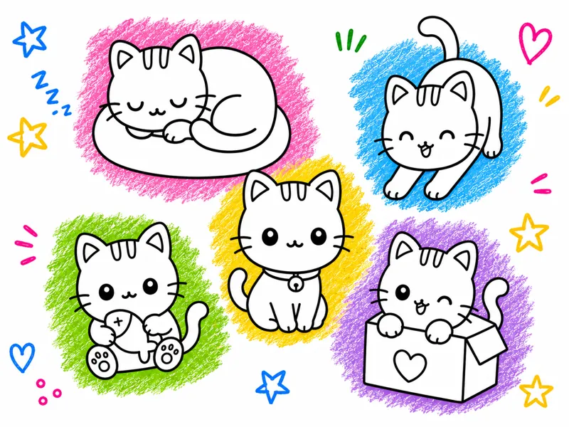 Gatitos para Pintar ¡Diversión para los Peques! 
