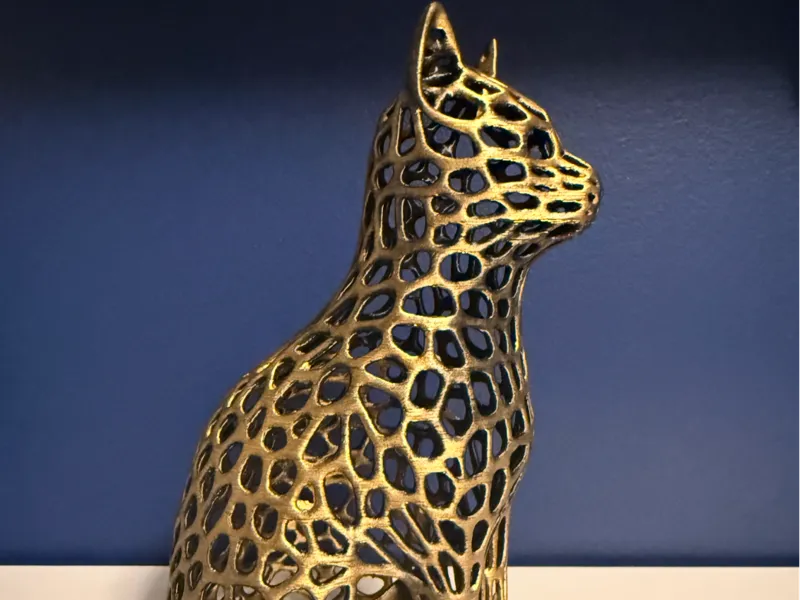 Voronoi Style Sitting Cat - Decorative Art