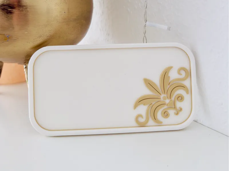 Tablett Damask rechteckig