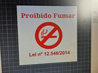 Placa Proibido Fumar - Lei nº 12.546/2014