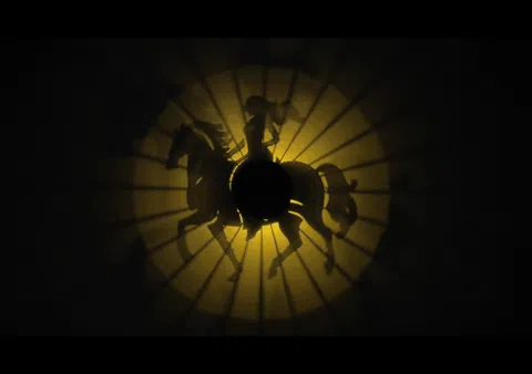 Archer on horse - silhouette led candle lamp