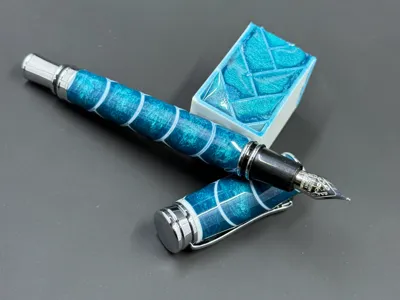 Herringbone Resin Casting Pen Blank