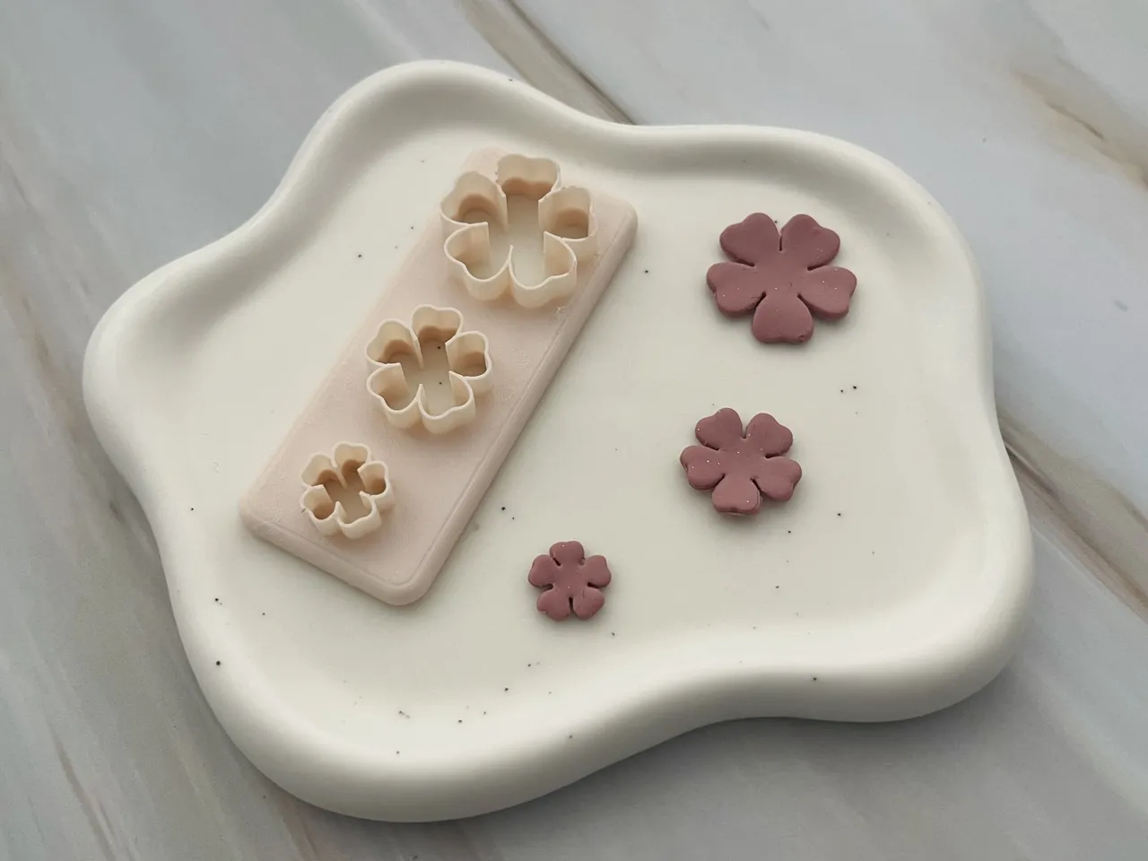 Flower Petals Polymer Clay Earrings Cutter view 2
