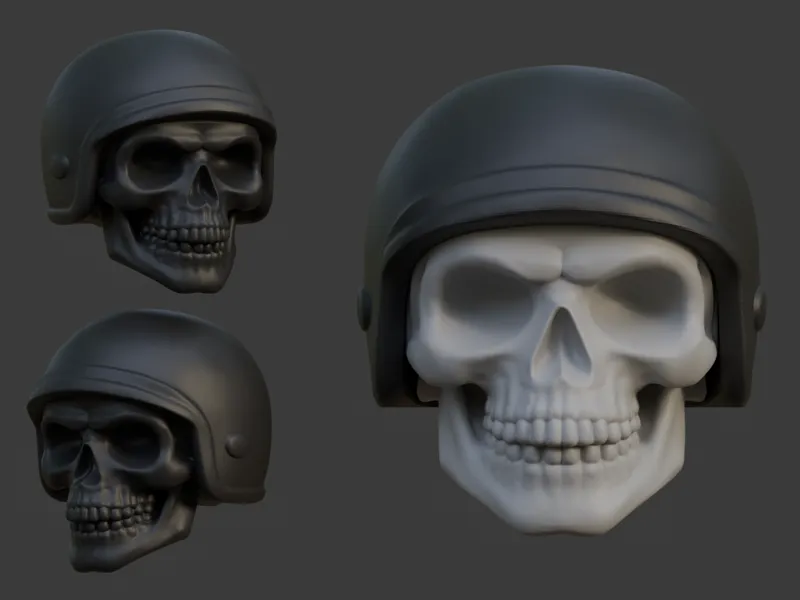 Helmet Skull Keychain – Stylized 3D Model