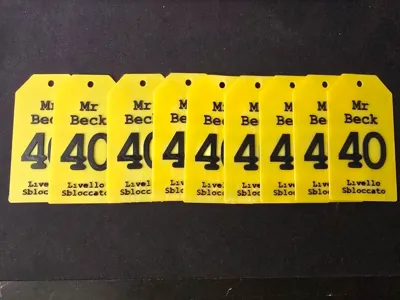 Label-shaped place card