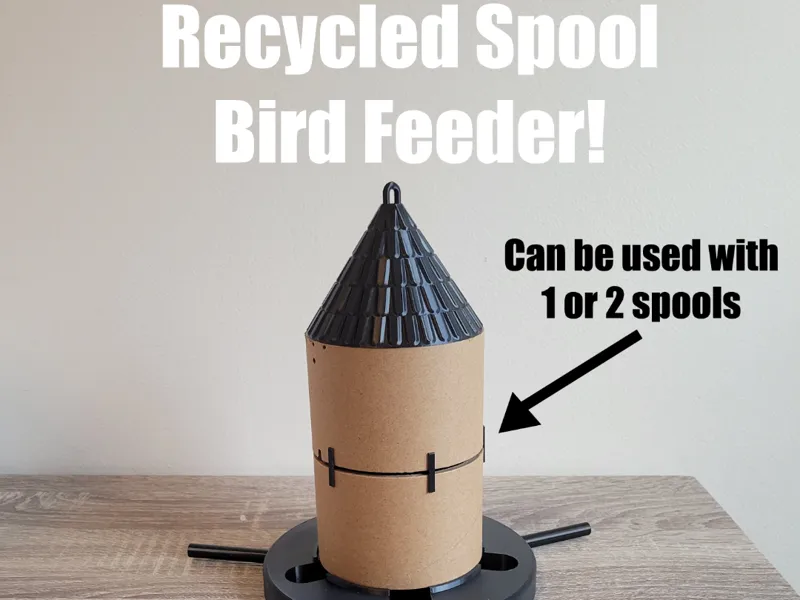 Recycled Cardboard Spool Bird Feeder!