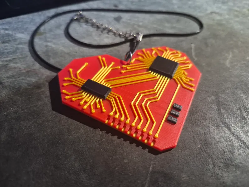 Heart circuit board pendant
