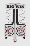 Slot machine with color, black, white and red.